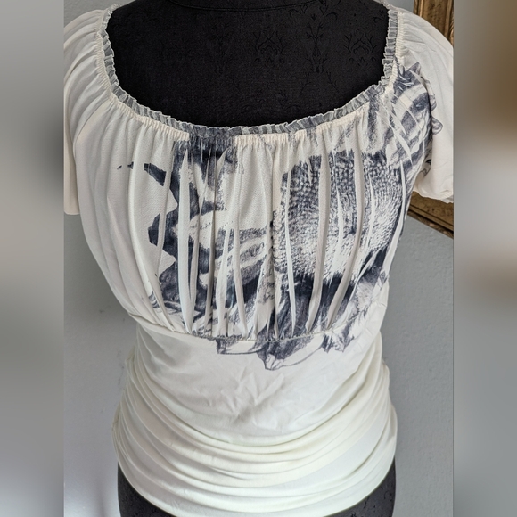 Moa Moa Y2K Milkmaid Digital Sunflower Print Blouse - Picture 5 of 9